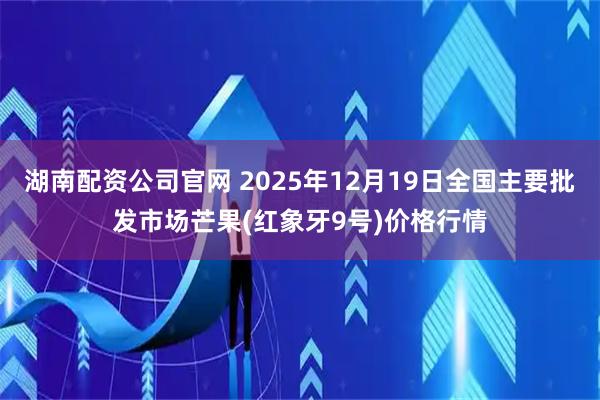 湖南配资公司官网 2025年12月19日全国主要批发市场芒果(红象牙9号)价格行情